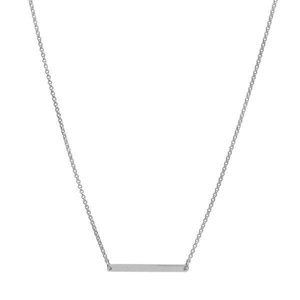 Colar com Plaquinha Clean Elegante Prata 925