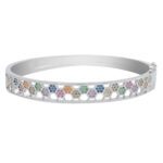 Bracelete Favo com Mini Zircônias Coloridas