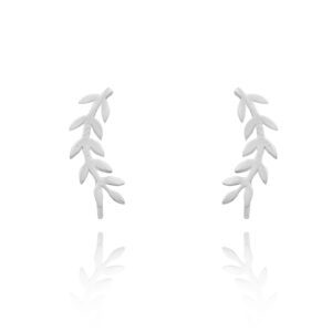 Brinco Ear Cuff Folha Prata 925
