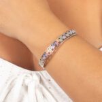 Bracelete Favo com Mini Zircônias Coloridas - Image 2
