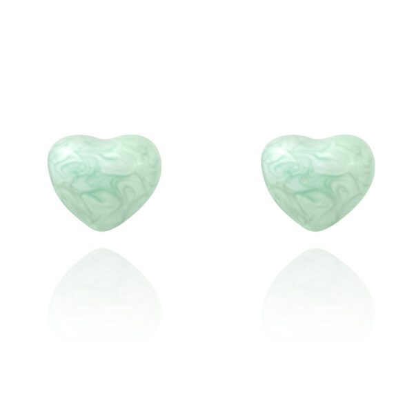 Brinco Coração Esmaltado Verde